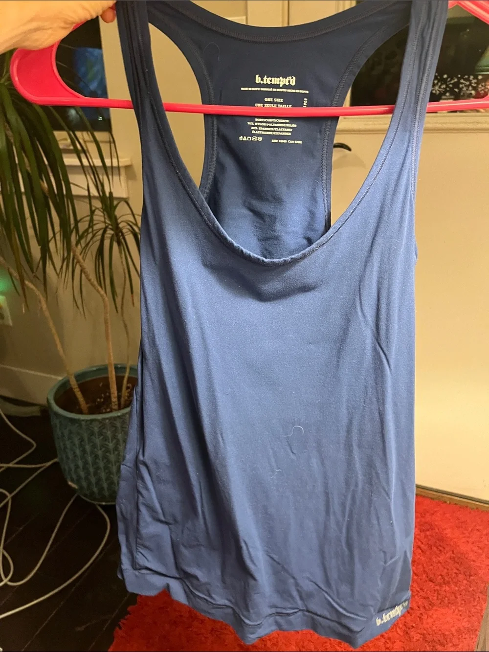 b.tempt'd Navy Racerback Tank Top - Picture 1 of 3